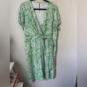 eShakti Green Floral Midi Dress